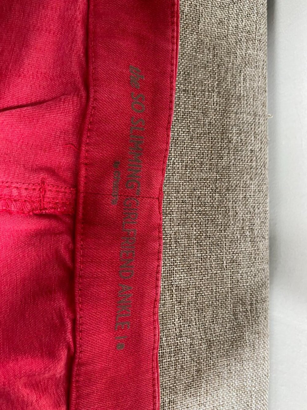 Chico's SLIMMING Girlfriend Ankle Jeans Women's 3 (US 16) High Rise Red Casual - Picture 5 of 16